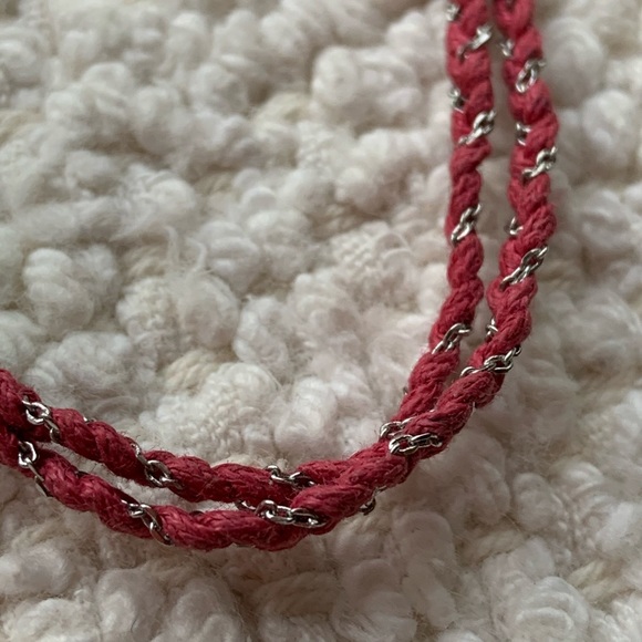 Fossil pink Leather Bracelet Rhinestone Heart - Picture 3 of 6